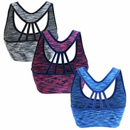 Libella 3er Pack Wohlfühl-BH Sport-BH Schlafen-BH Damen Schwangerschaft Bustier Gepolsterter Push Up Ohne Bügel 3701 Schwarz+Lila+Marienblau L/XL - 1