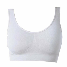 UnsichtBra Bustier Damen BH ohne Buegel | Wohlfühl Bustiers Top | Bügelloser Soft Bra | Schlaf Still Sport Bralette in vielen Farben (wellbra_sngl)(XL, Weiß) - 1